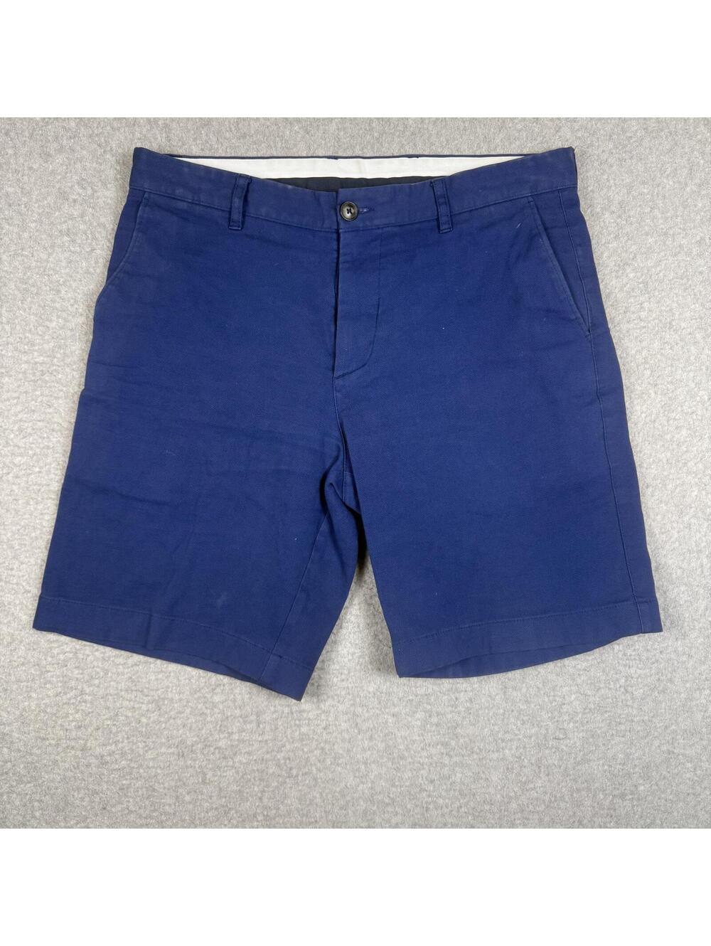 Lacoste Regular Fit Men's Size 32 Blue Flat Front Chino Style Shorts Casual